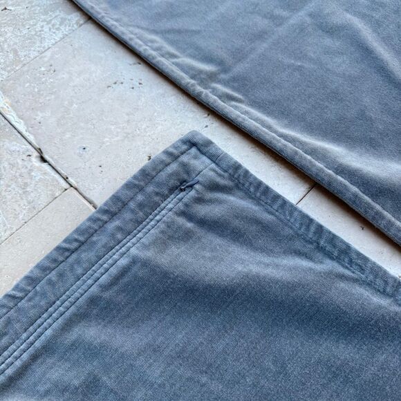 Set of 2 Pottery Barn Velvet Pillow Covers 20”x20” Solid Gray Luxurious Square - Picture 3 of 8